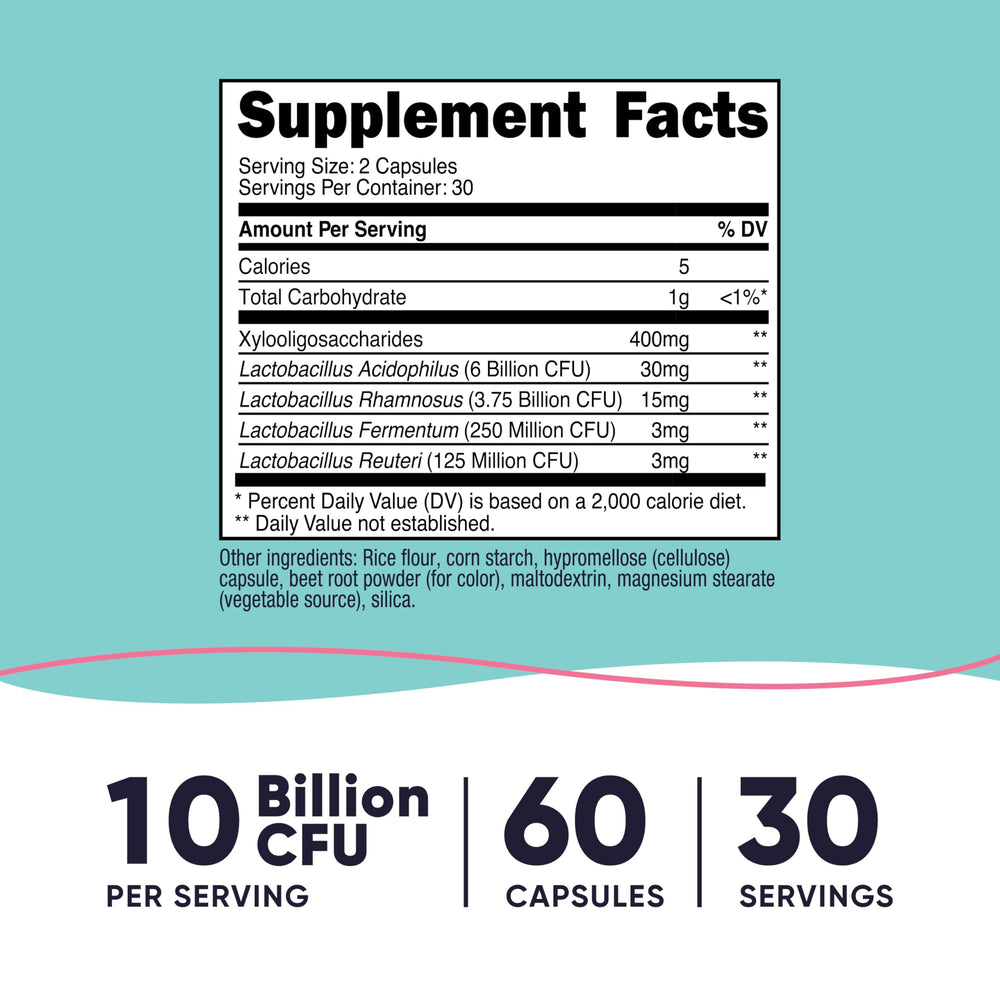 Nutricost vaginal probiotic capsules close-up highlights easy-to-take capsules for daily use.