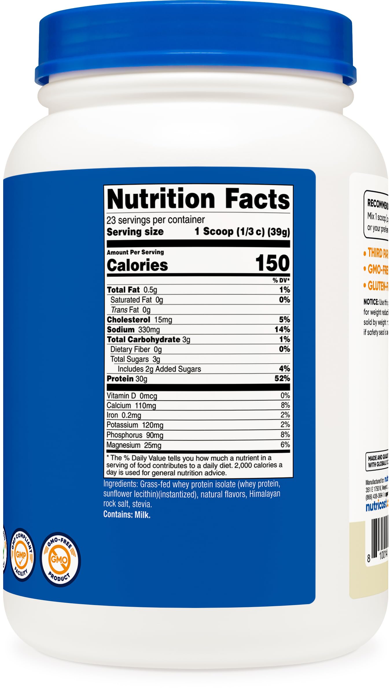Nutricost nutrition panel shows Non-GMO and Gluten Free