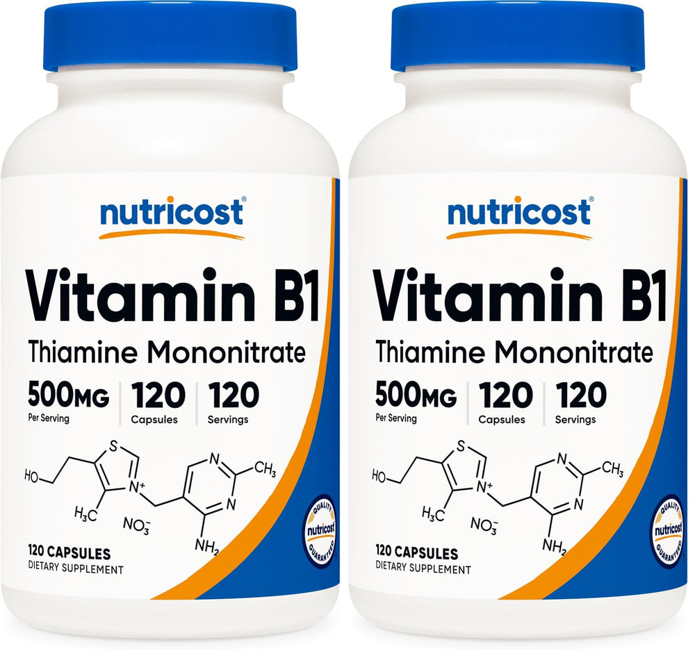 Nutricost Vitamin B1 500mg capsules for daily metabolism support