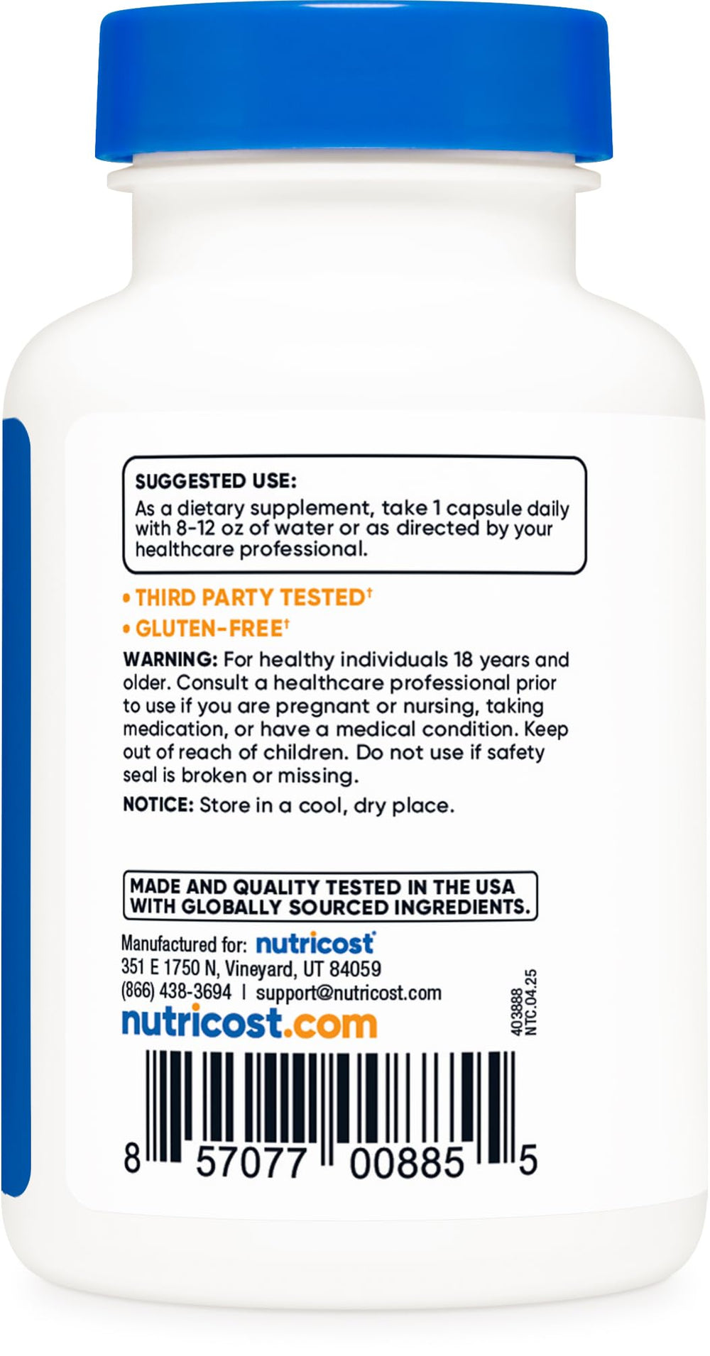 Nutricost Vitamin B1 packaging on a clean surface, ideal for on-the-go routines.