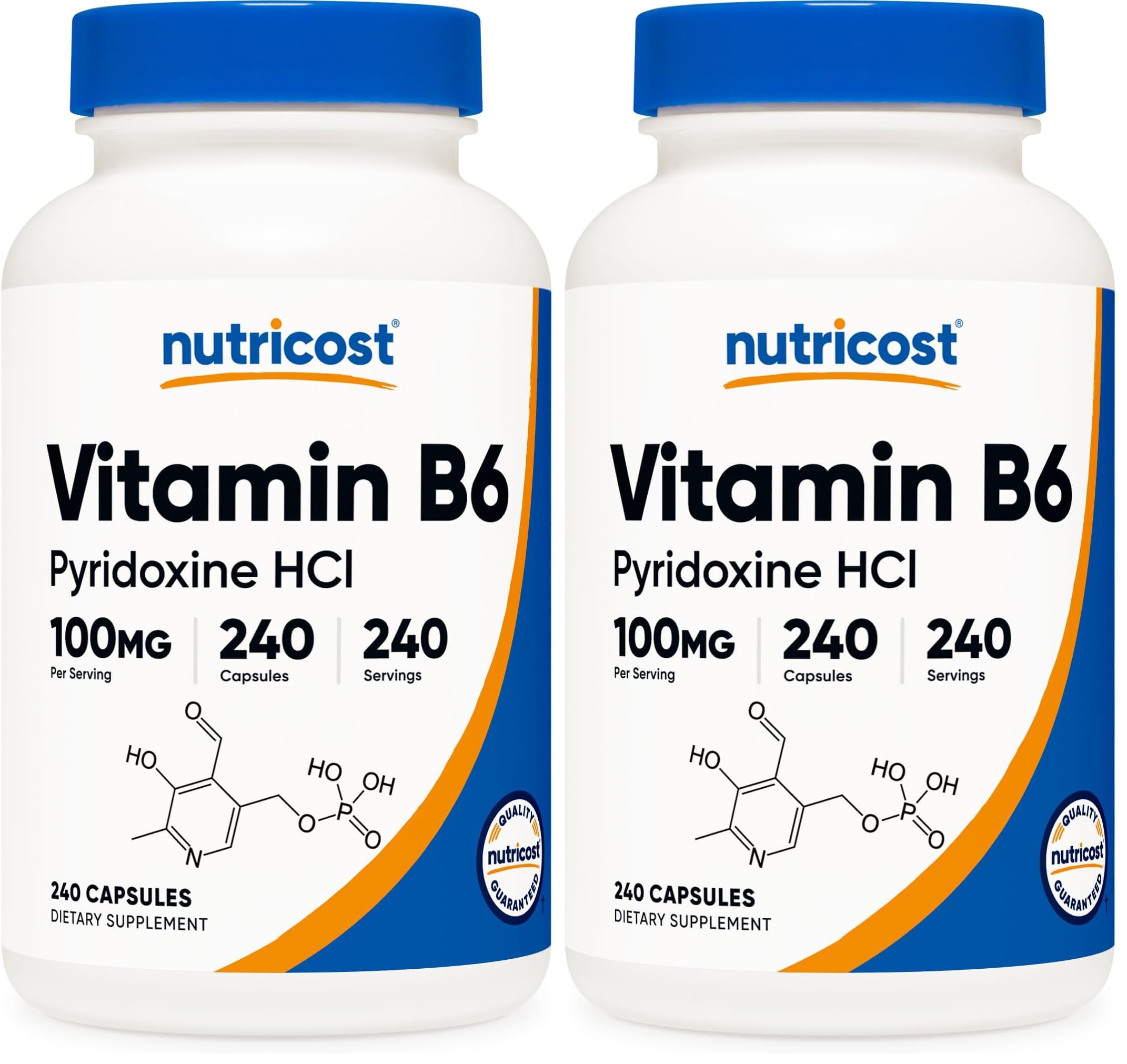 Nutricost Vitamin B6 100mg bottle front view for daily supplementation