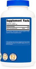 Nutricost Vitamin C 500mg quality seals indicating GMP and lab testing.