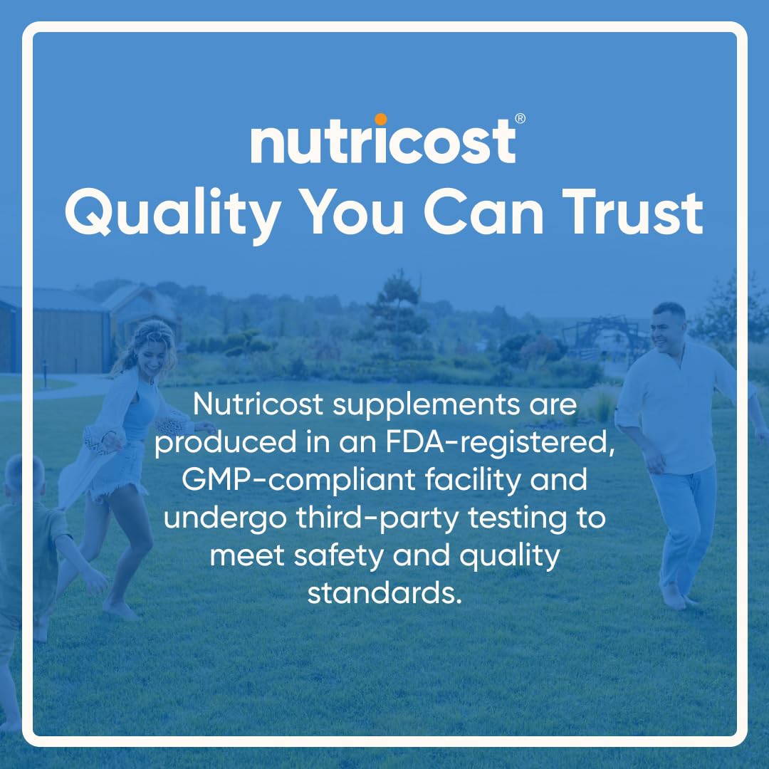 Nutricost bottle on kitchen counter highlights convenient daily supplement