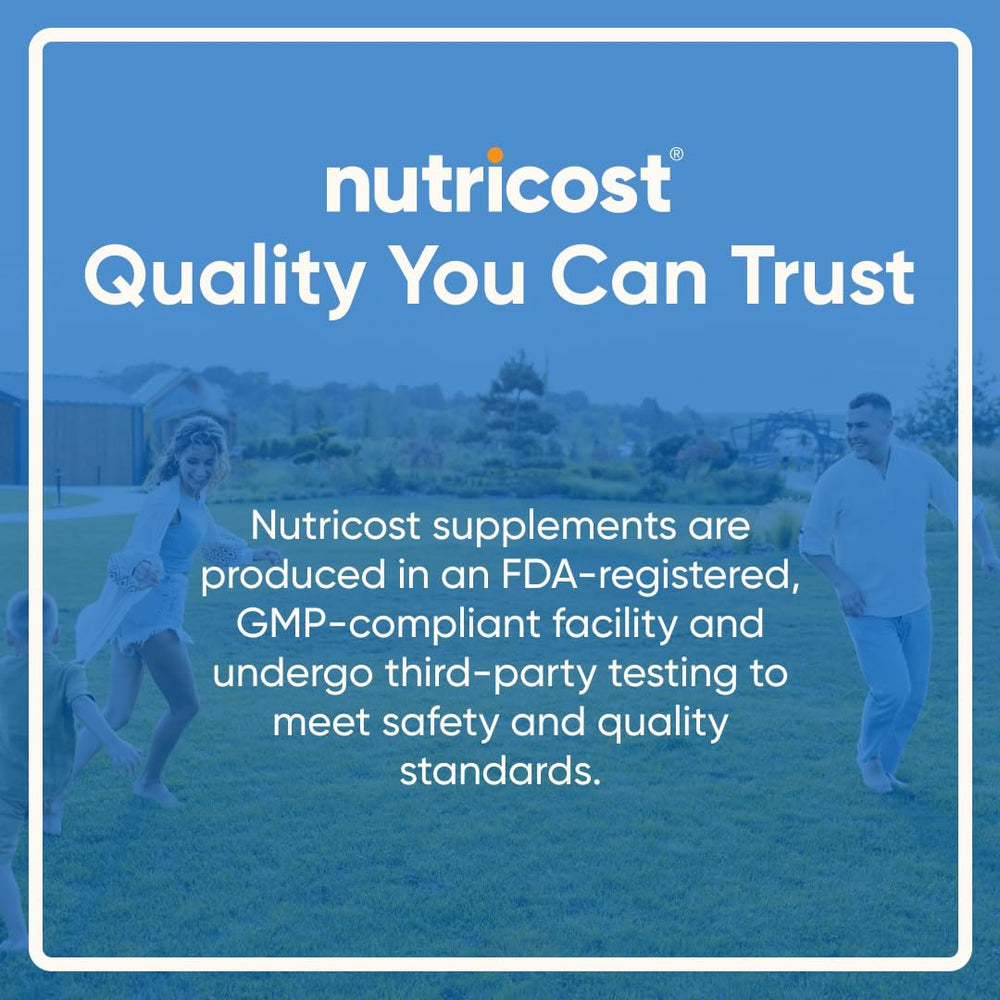 Nutricost bottle on kitchen counter highlights convenient daily supplement
