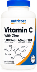 Nutricost Vitamin C with Zinc bottle pour for convenient daily nutrition
