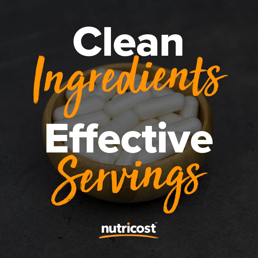 Nutricost Vitamin C with Zinc seal gluten-free reassures gluten-free and soy-free specs