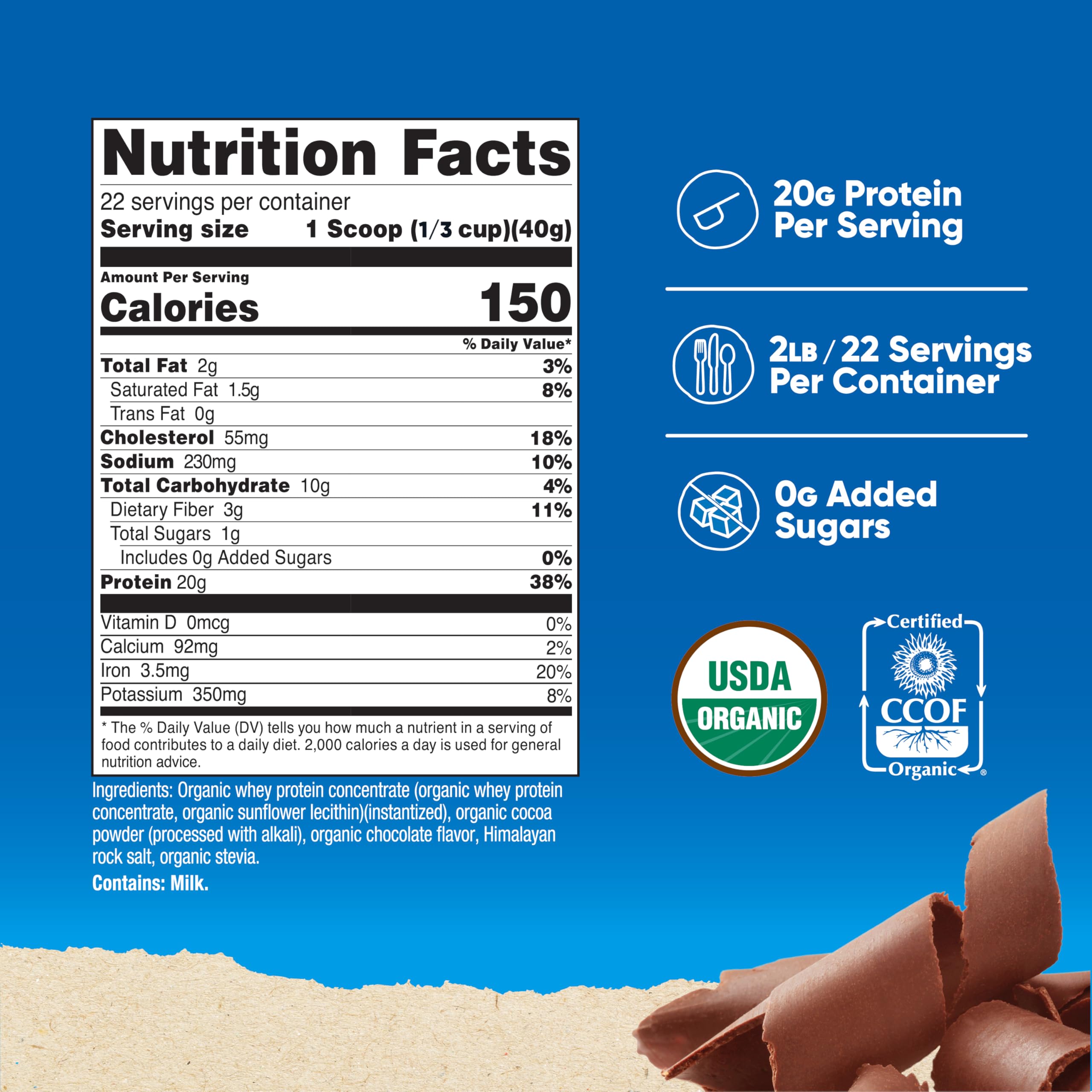 Nutricost Whey Double Chocolate shake pouring to emphasize creamy texture