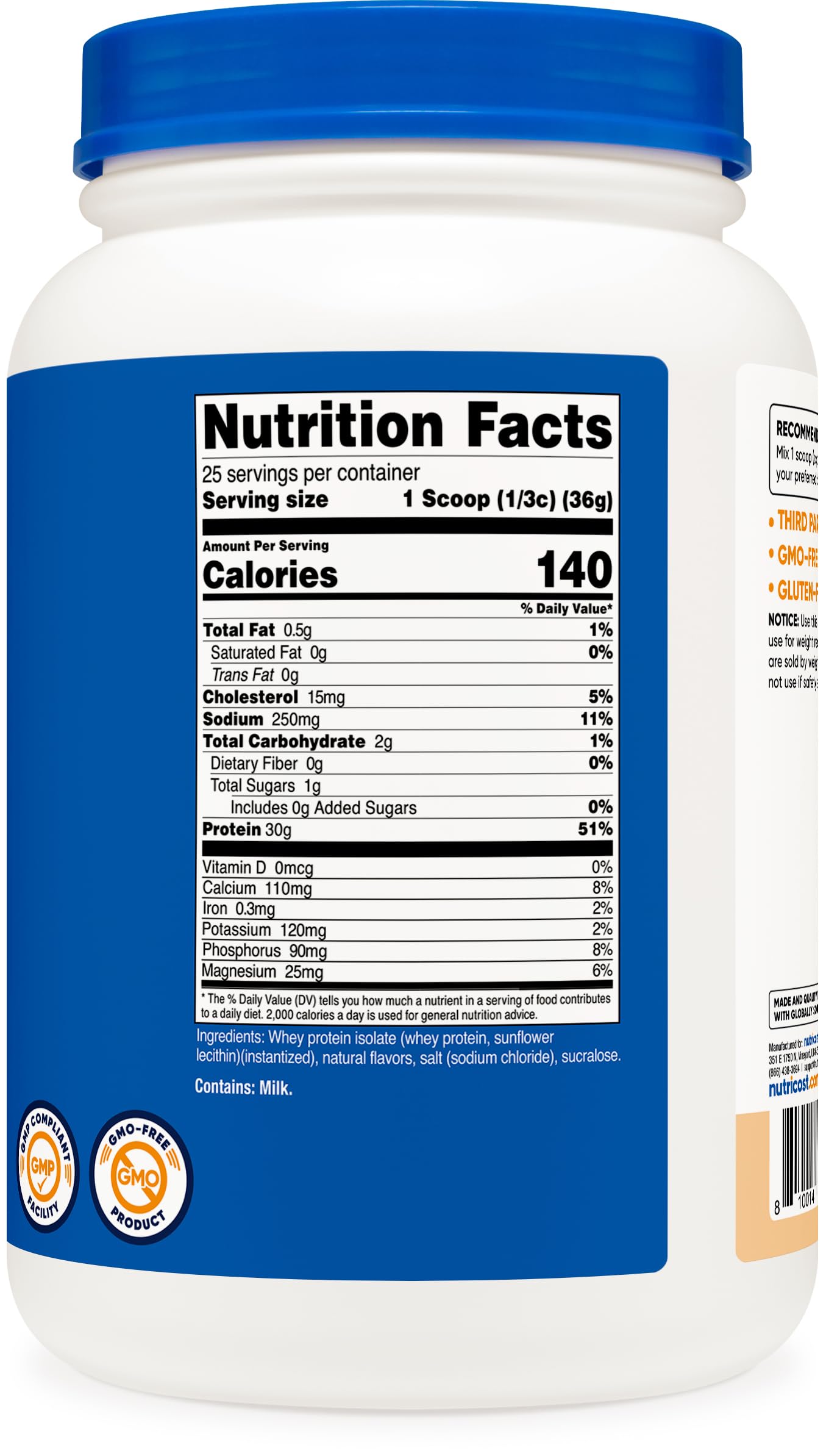 Nutricost Whey Isolate Cake Batter with smooth texture in shakes.