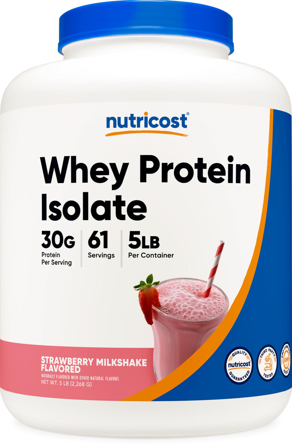 Nutricost Whey Isolate Strawberry Milkshake bottle ready for post-workout recovery.