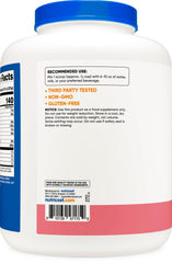 Nutricost Whey Isolate Strawberry Milkshake label highlights third-party tested quality.