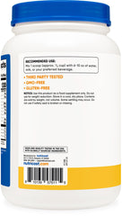 Nutricost pineapple whey shake in glass with tropical aroma