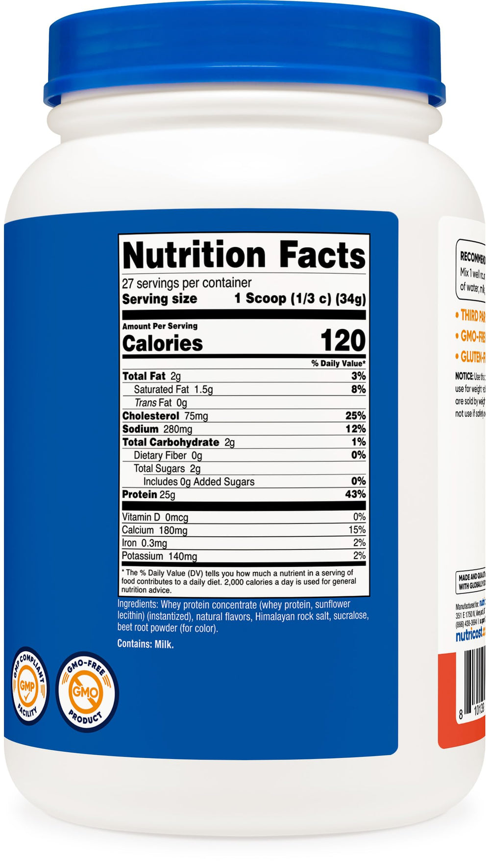Nutricost facility seal emphasizes NSF/GMP compliant manufacturing practices