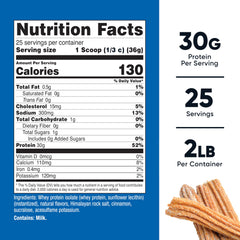 Nutricost churro flavored label emphasizes gluten free and GMO free formula.