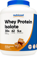 Nutricost Salted Caramel Whey Protein Isolate bottle highlighting protein quality for post-workout fuel