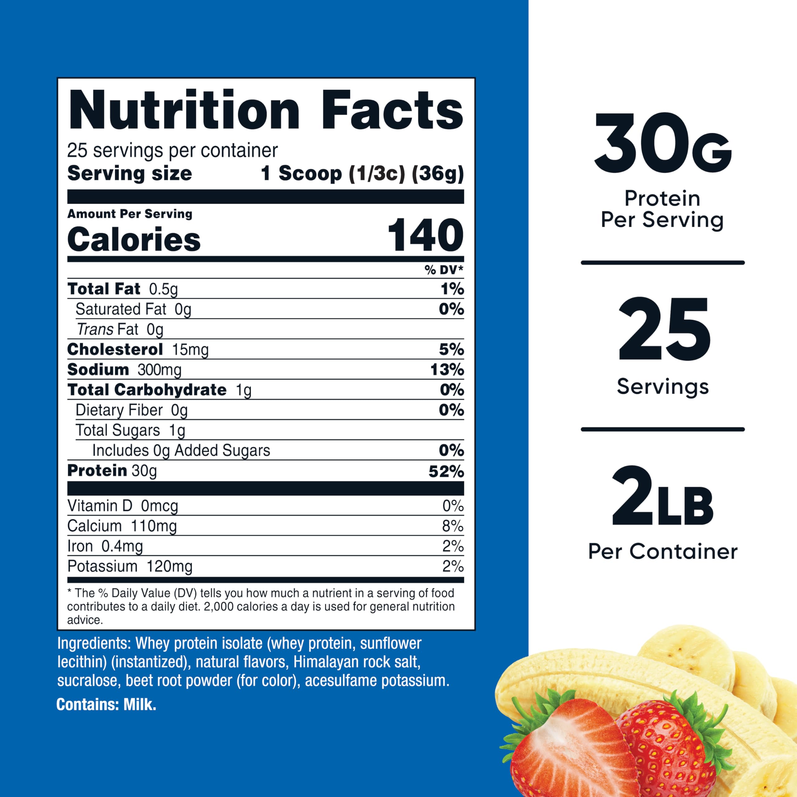Nutricost Whey Protein Isolate shaker with strawberry banana mix ready to blend