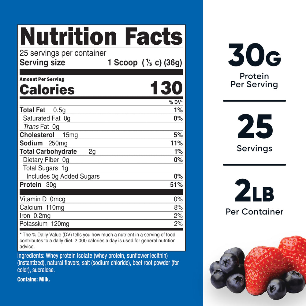 Nutricost Whey Protein Isolate Strawberry Acai scoop measured for a smoothie