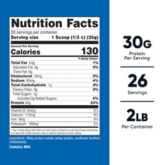Nutricost Whey Protein Isolate scoop serving highlights protein per serving