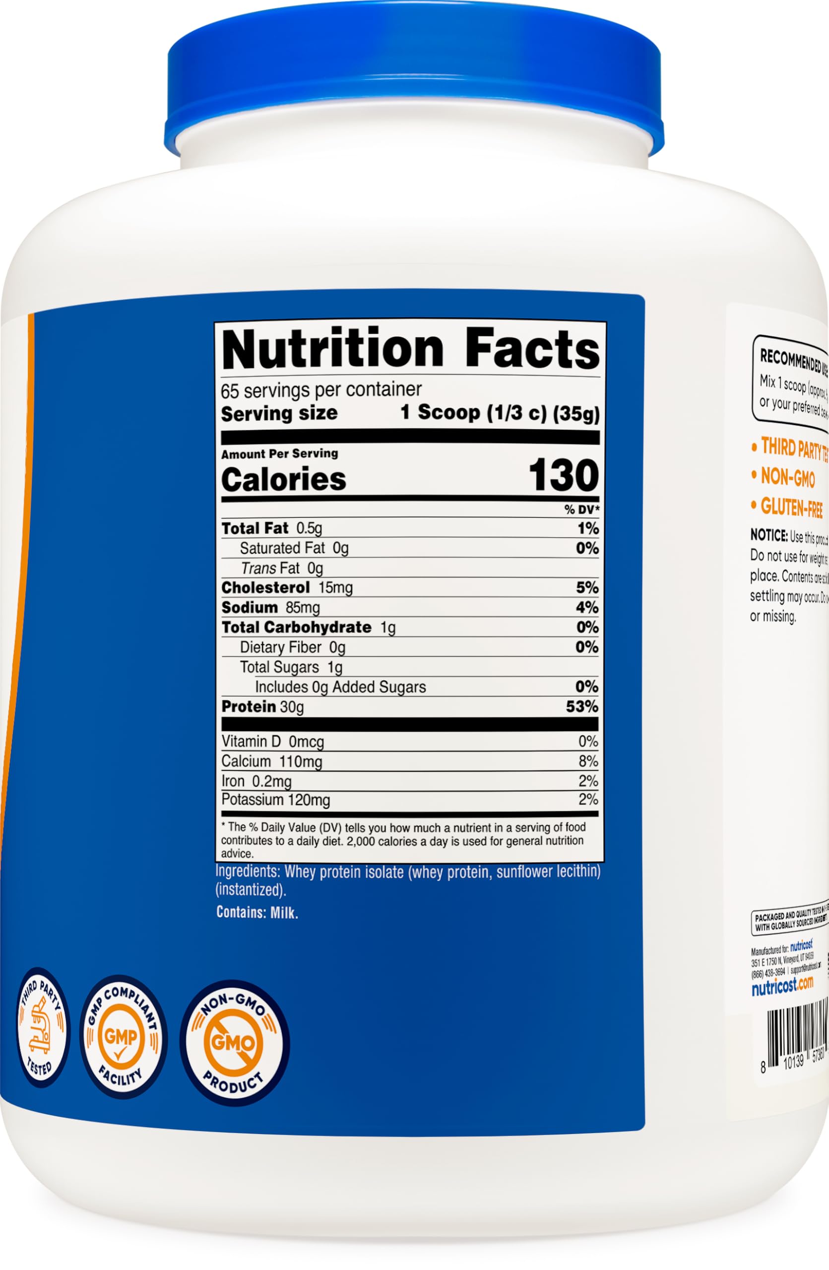 Shaker scene illustrates NSF, GMP, and FDA registered manufacturing quality.