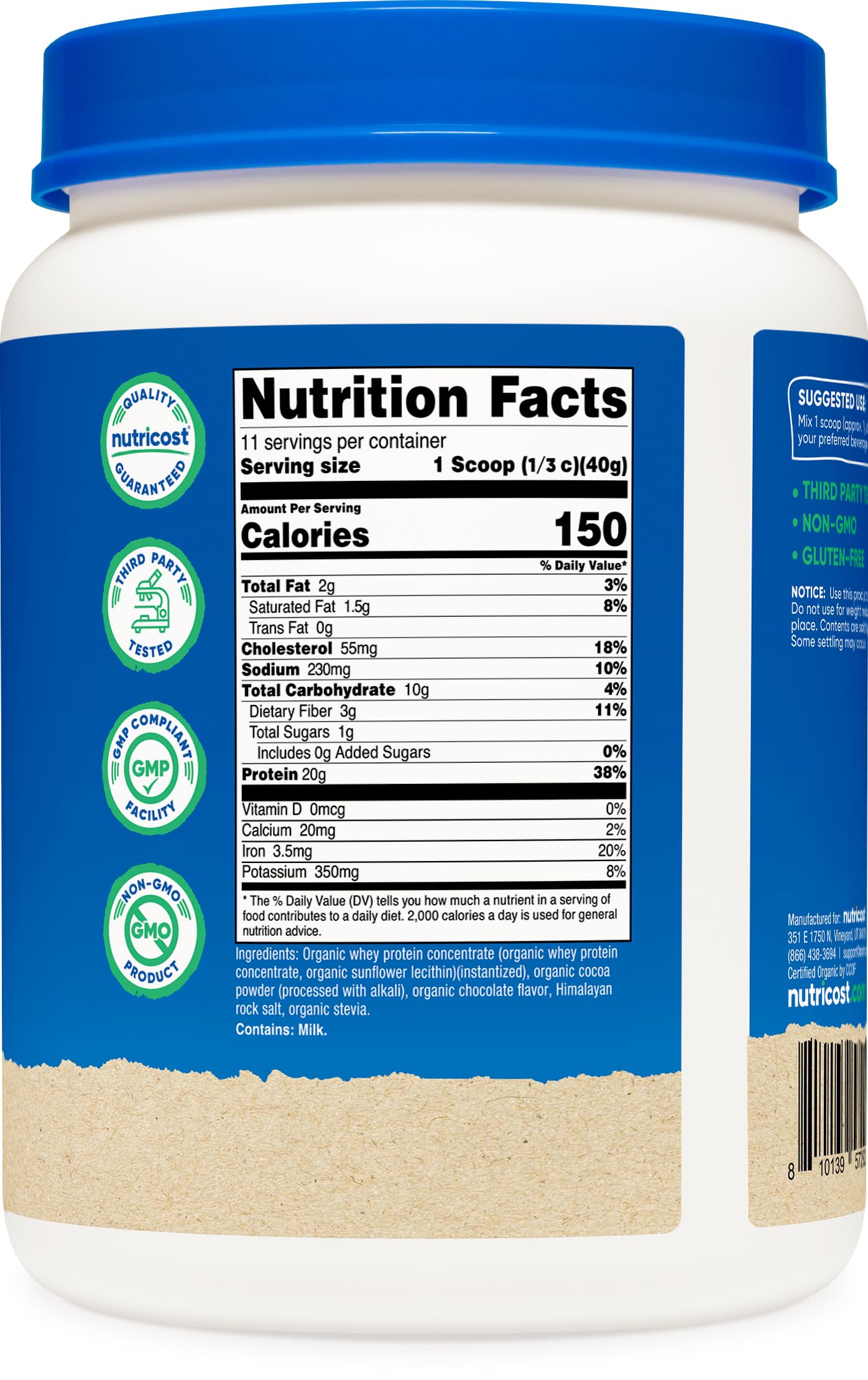 Nutricost product with third-party testing seal for quality