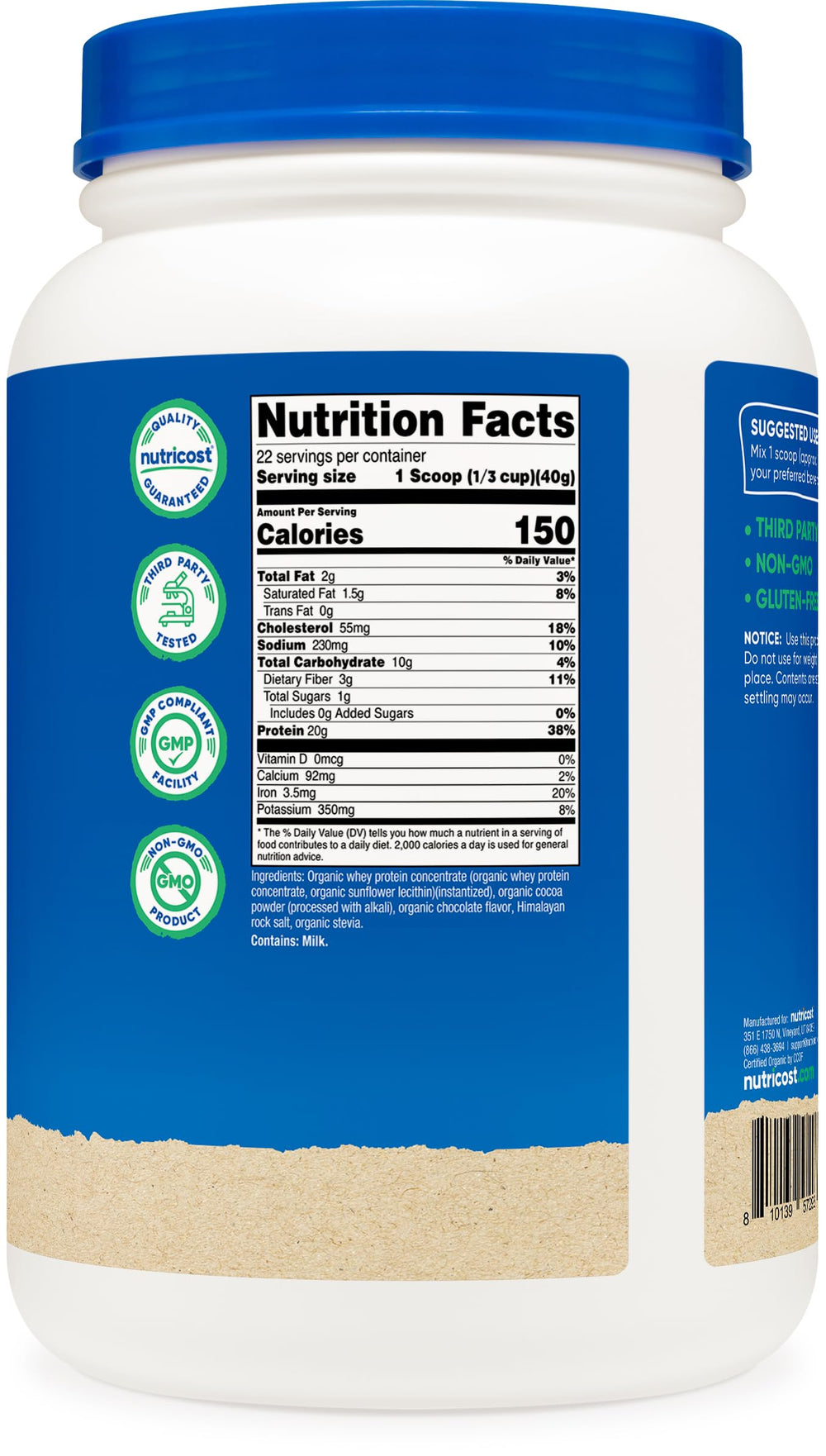 Nutricost Whey Third-Party Testing lab photo underscores quality assurance