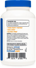 Nutricost White Willow Bark ingredients panel emphasizing GMP-compliant sourcing.