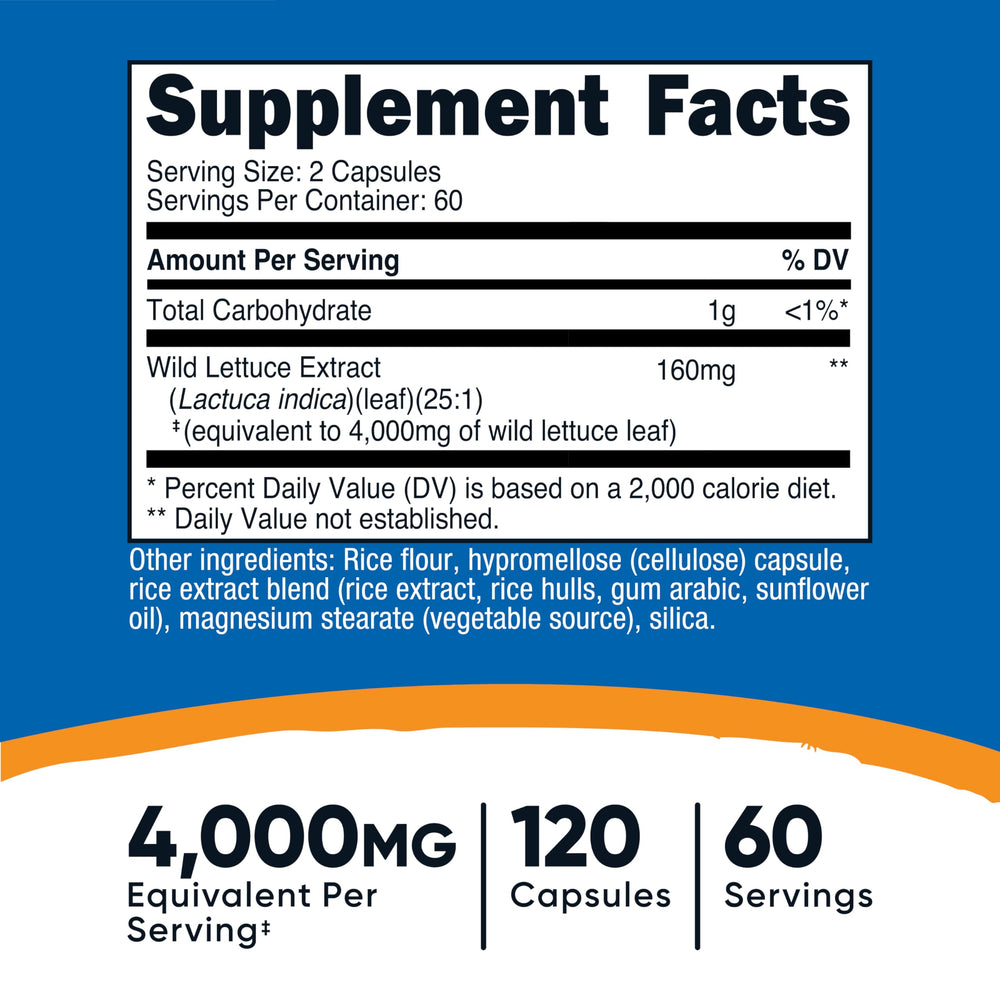 Nutricost Wild Lettuce Extract capsules close-up for potent daily use