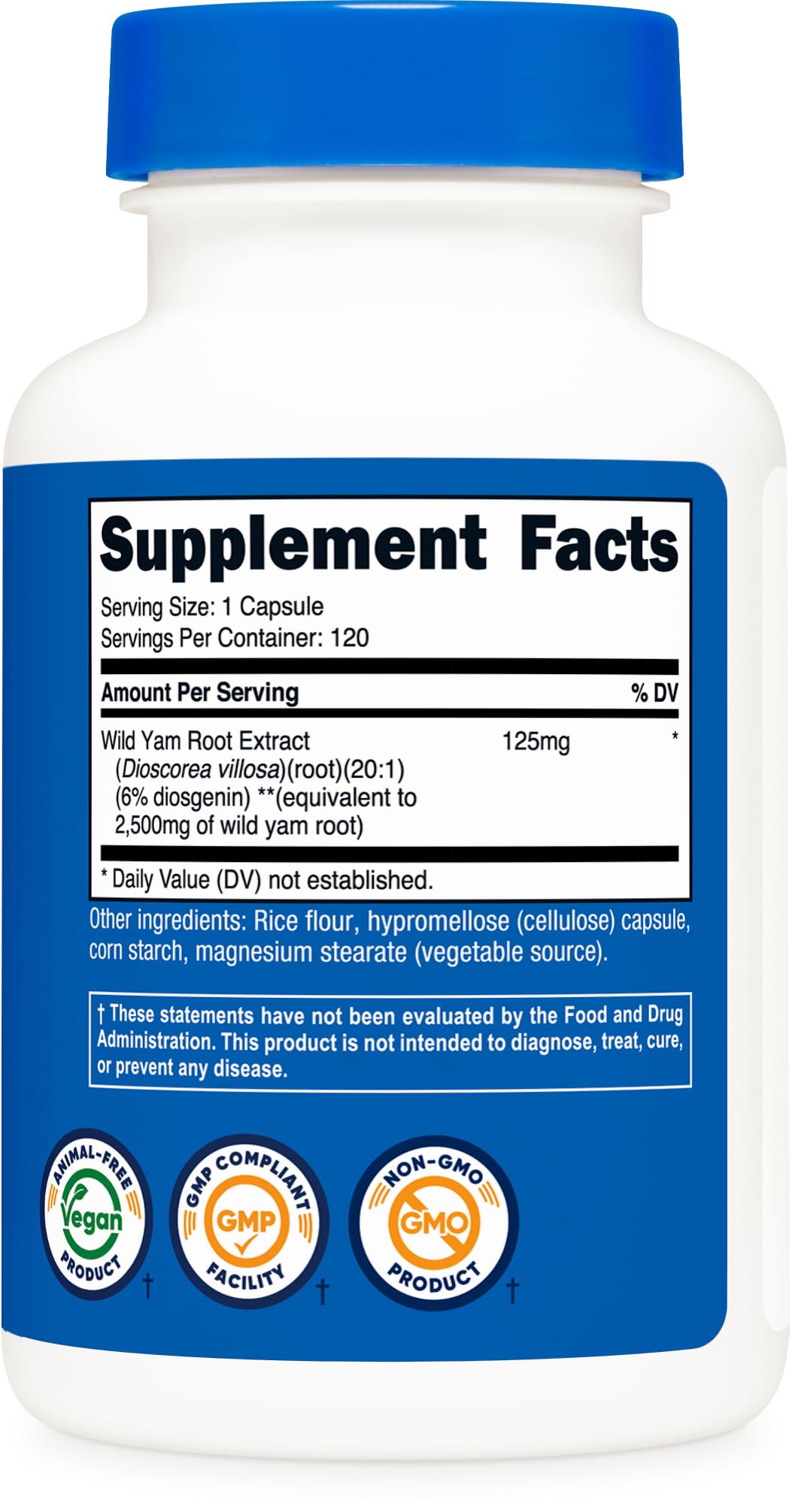 Dose capsule from Nutricost Wild Yam Root against a clean background for daily ritual.