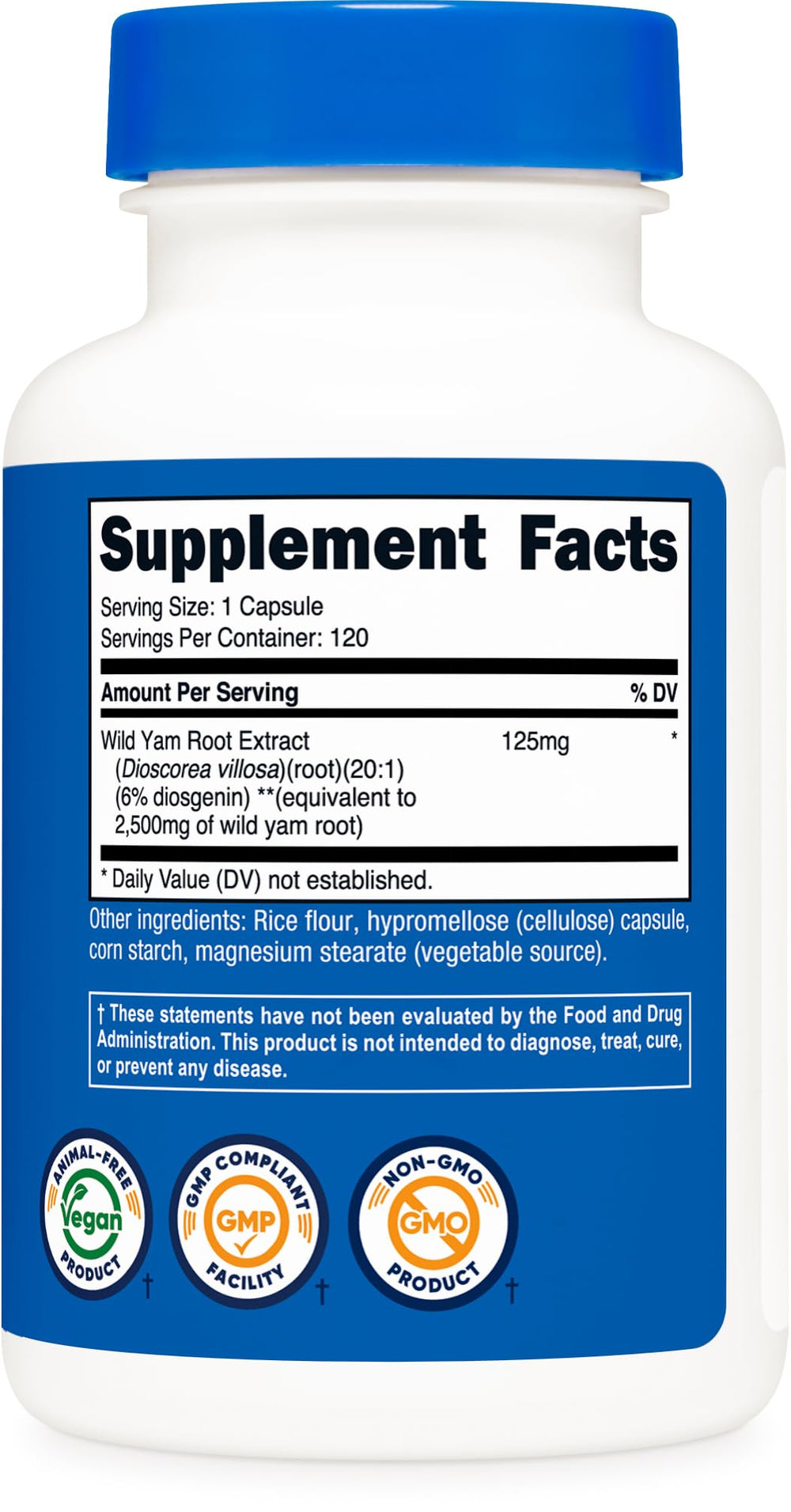 Dose capsule from Nutricost Wild Yam Root against a clean background for daily ritual.