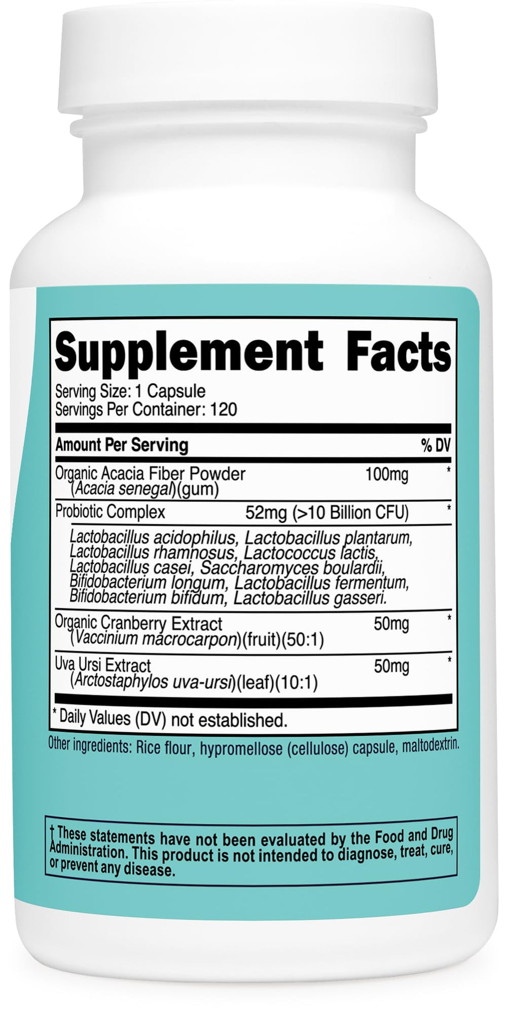 Nutricost Women Probiotic packaging highlighting non-GMO and gluten-free formulation