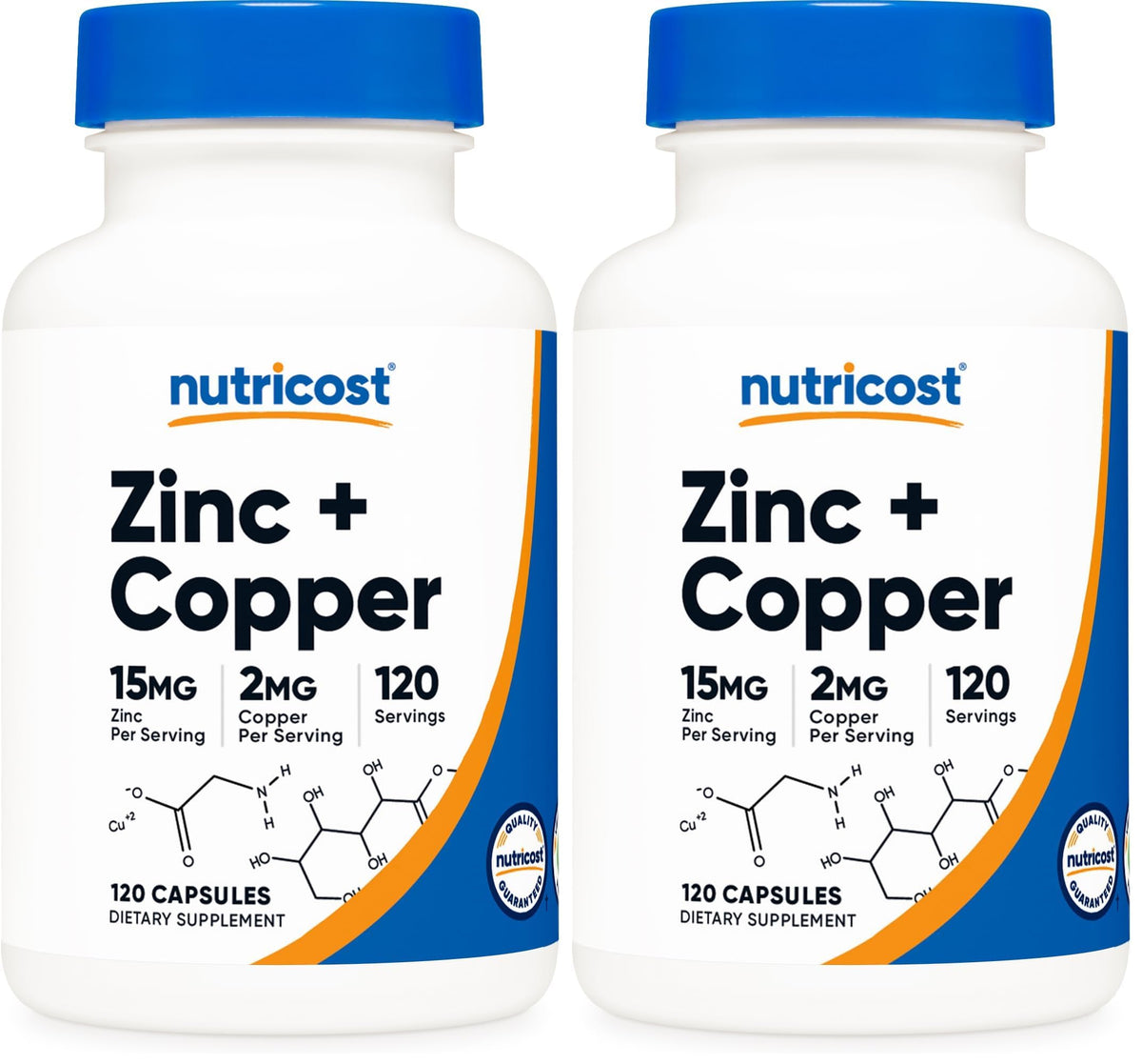 Nutricost Zinc + Copper bottle closeup for daily wellness options