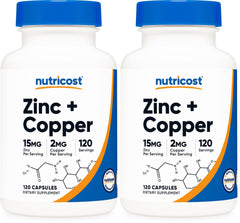 Nutricost Zinc + Copper bottle closeup for daily wellness options