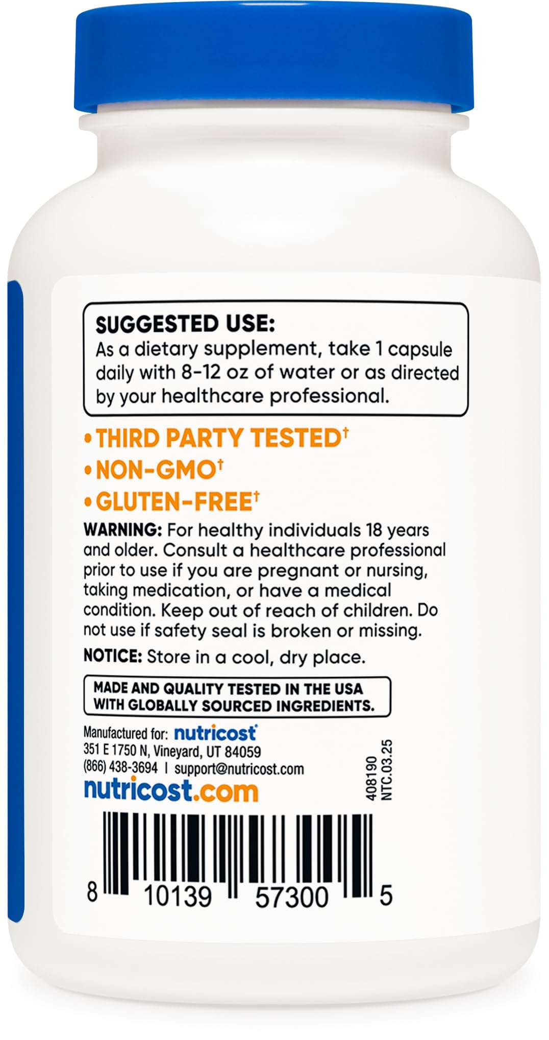 Nutricost Zinc Picolinate pack of 2 bottles for value and consistency.