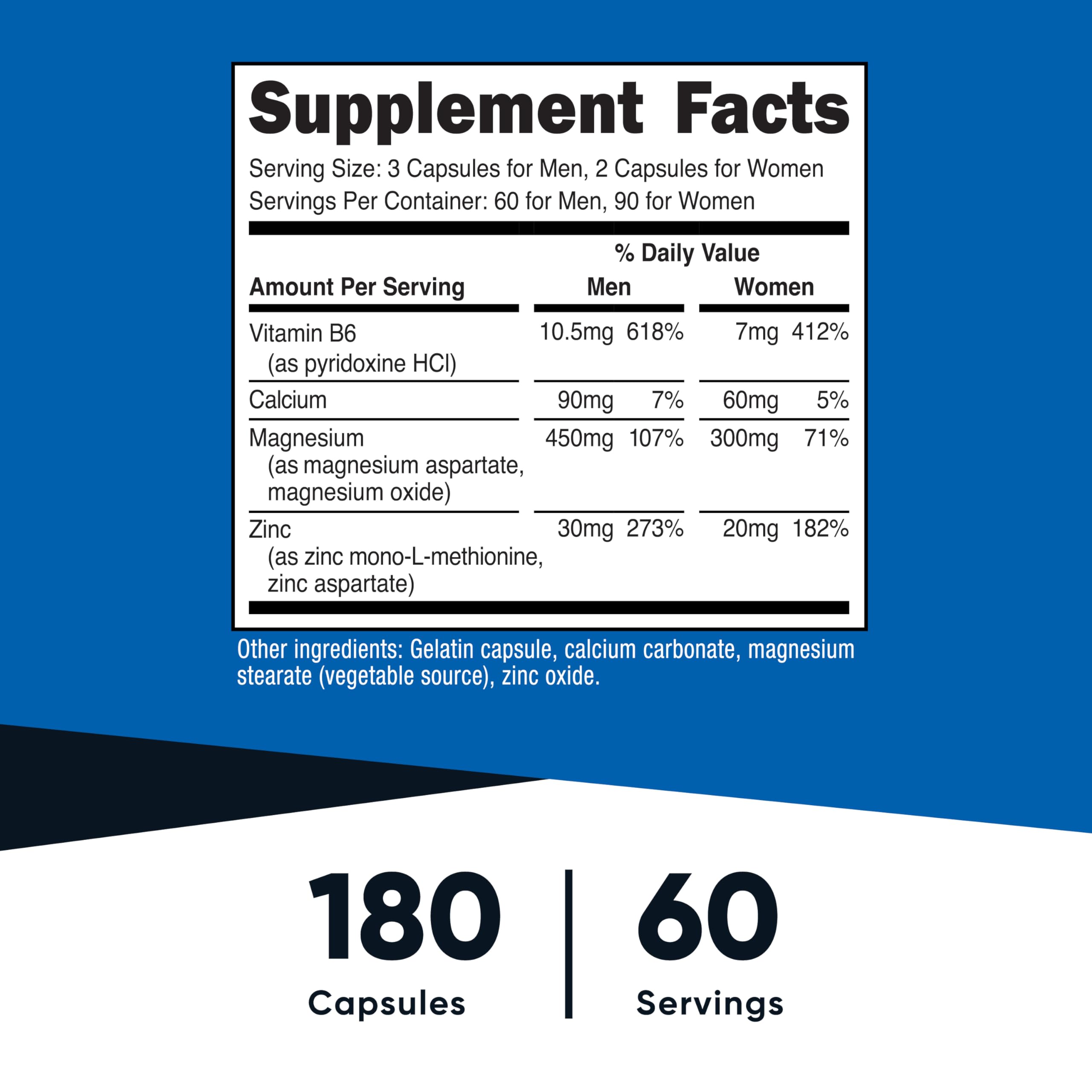 Close-up of Nutricost ZMA capsules ready for daily use