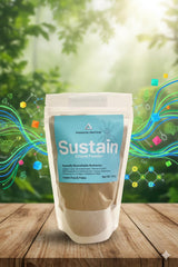 NutriCricket Paradox Protein bag back reveals ingredients and sustainable sourcing details.