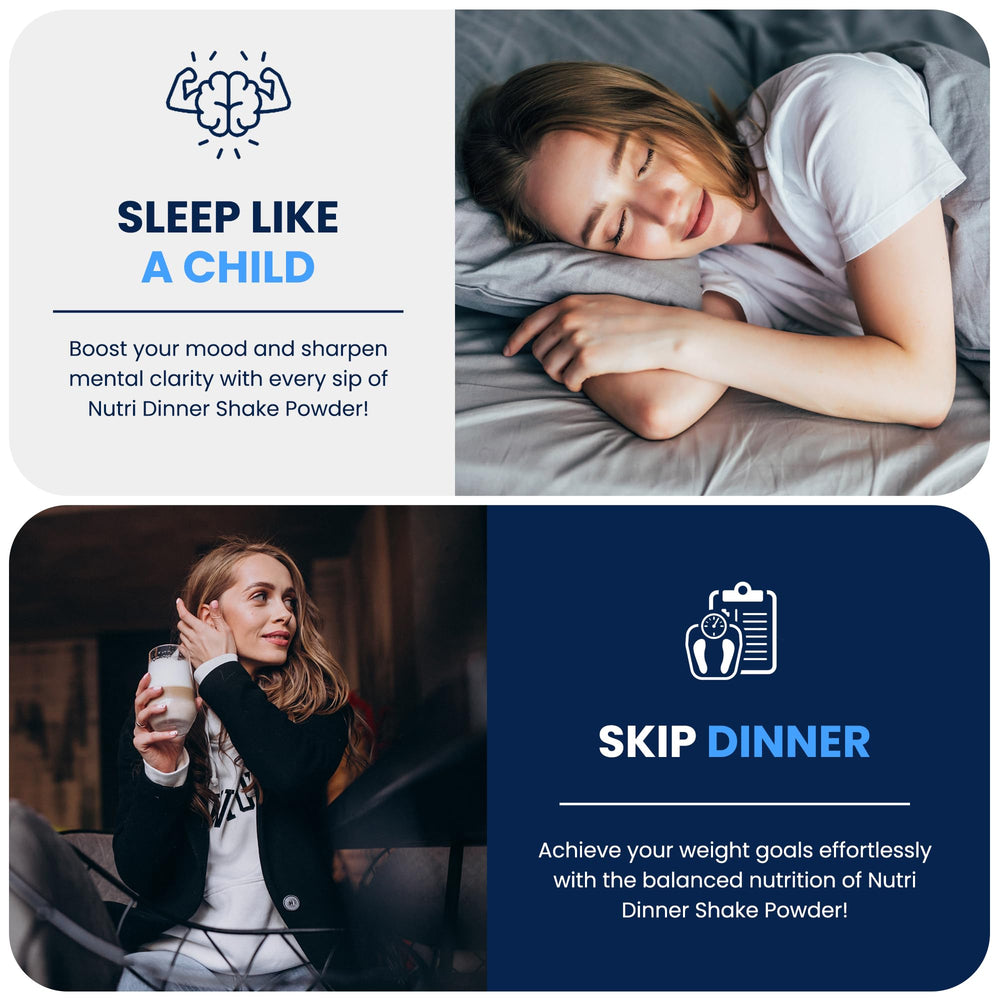 NutriDinner glass with ice shows easy nightly preparation.