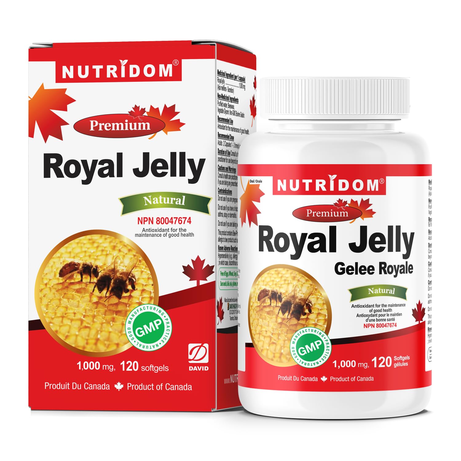 Nutridom Royal Jelly 1000mg bottle shown for daily wellness support