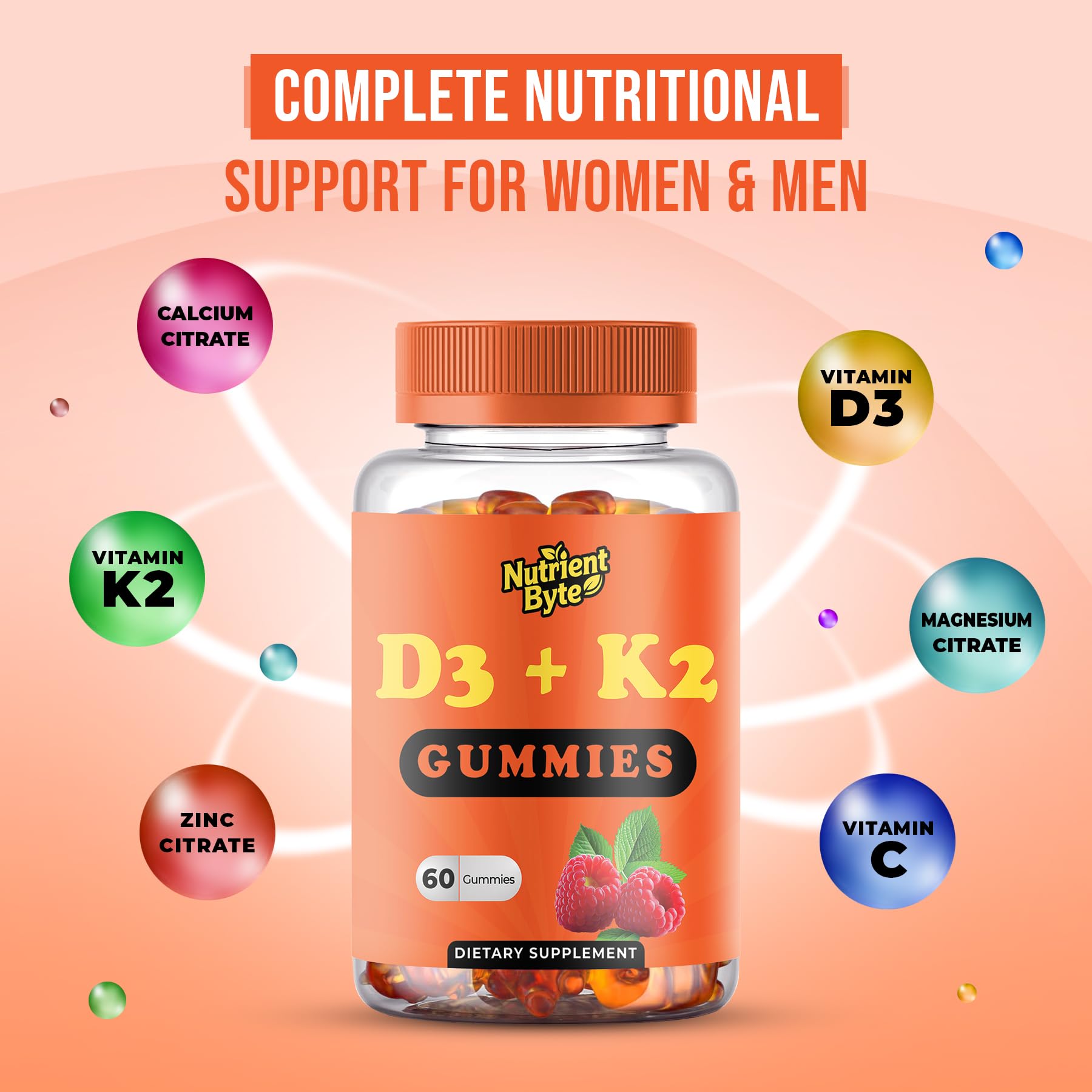 Nutrient Byte D3 K2 gummies packaging shows 4000 IU at a glance.