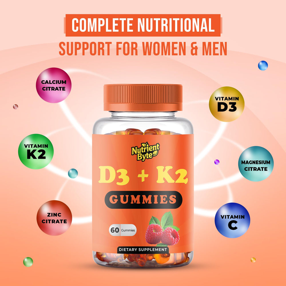 Nutrient Byte D3 K2 gummies packaging shows 4000 IU at a glance.