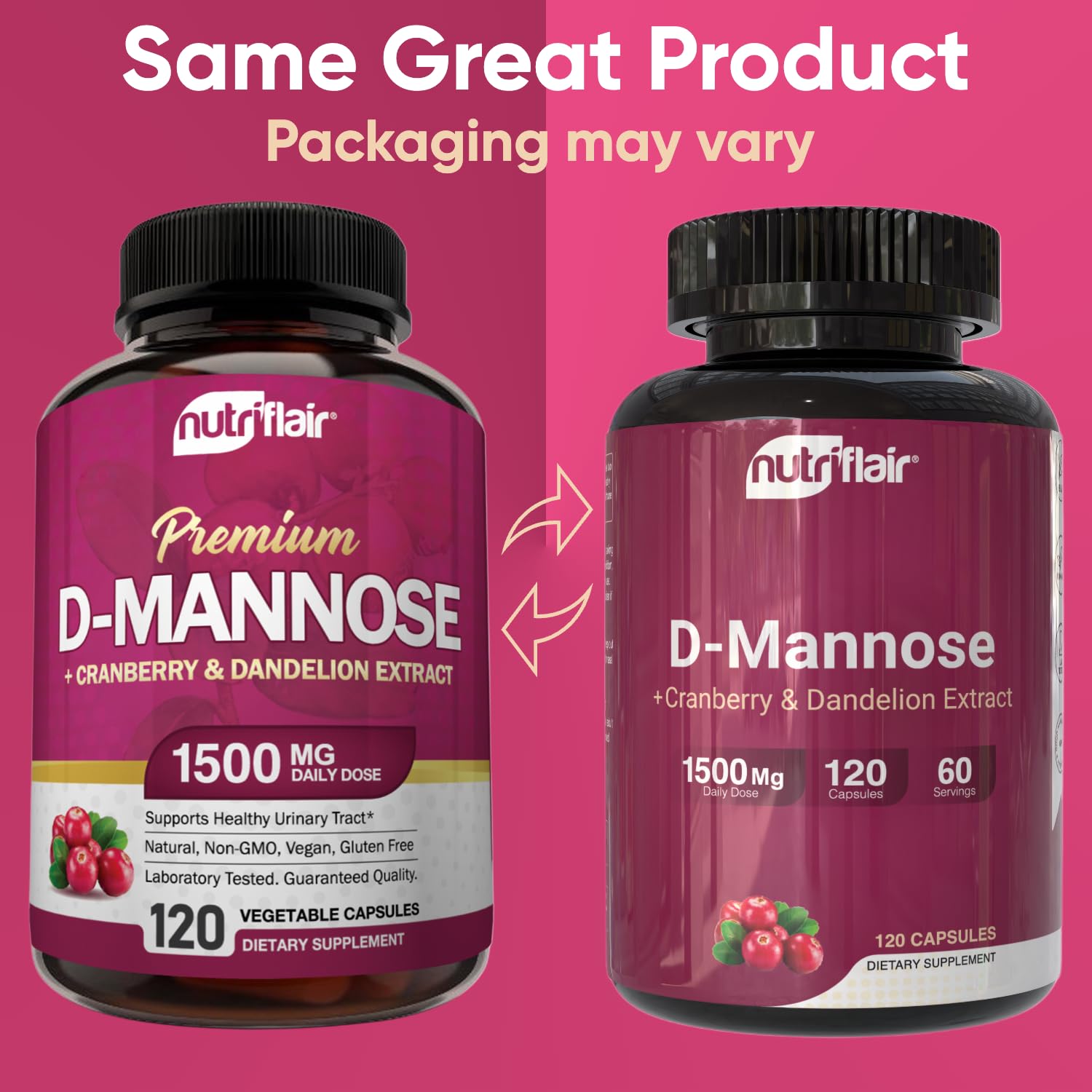 NutriFlair cranberry extract capsules close-up, potential bladder health aid.