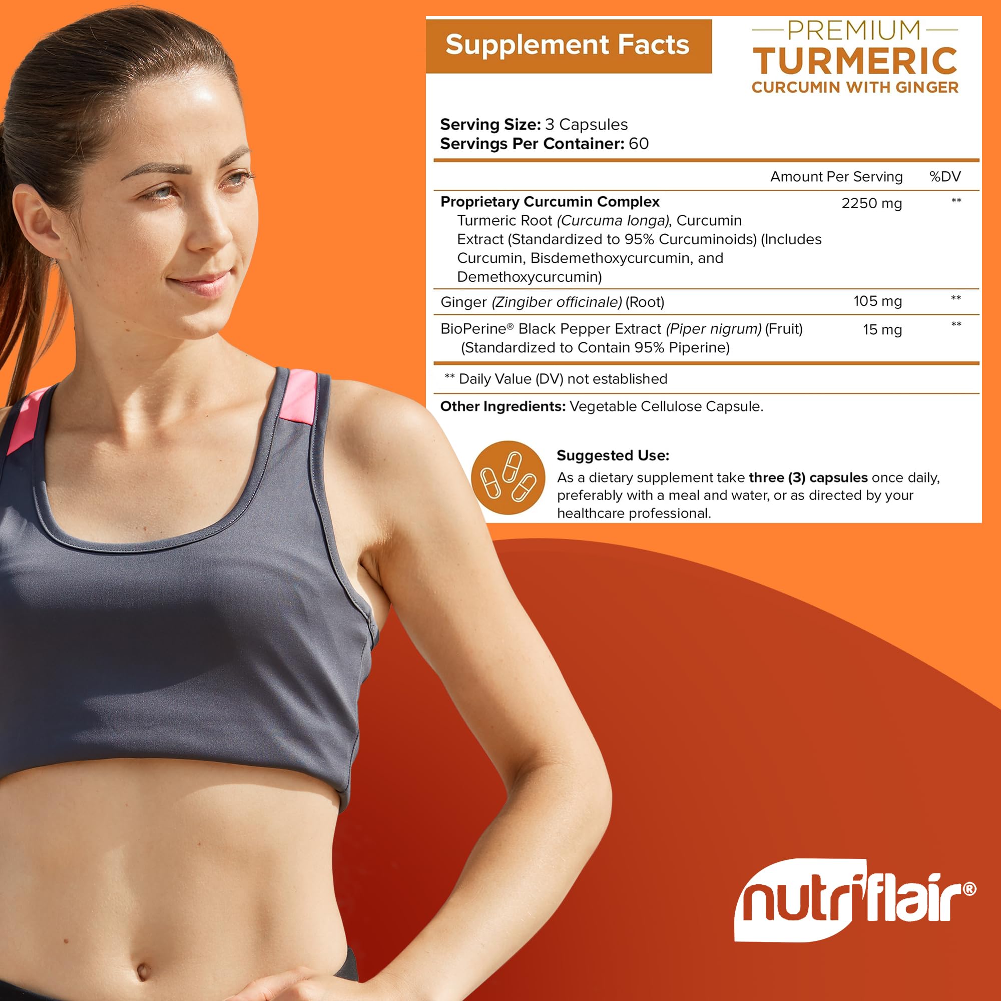 NutriFlair Turmeric ginger blend promotes immune balance and skin health.