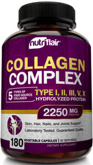 NutriFlair Multi-Collagen bottle showing easy daily support for joints and skin.