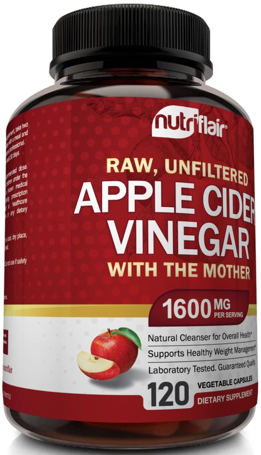 NutriFlair Apple Cider Vinegar capsules daily use concept image.