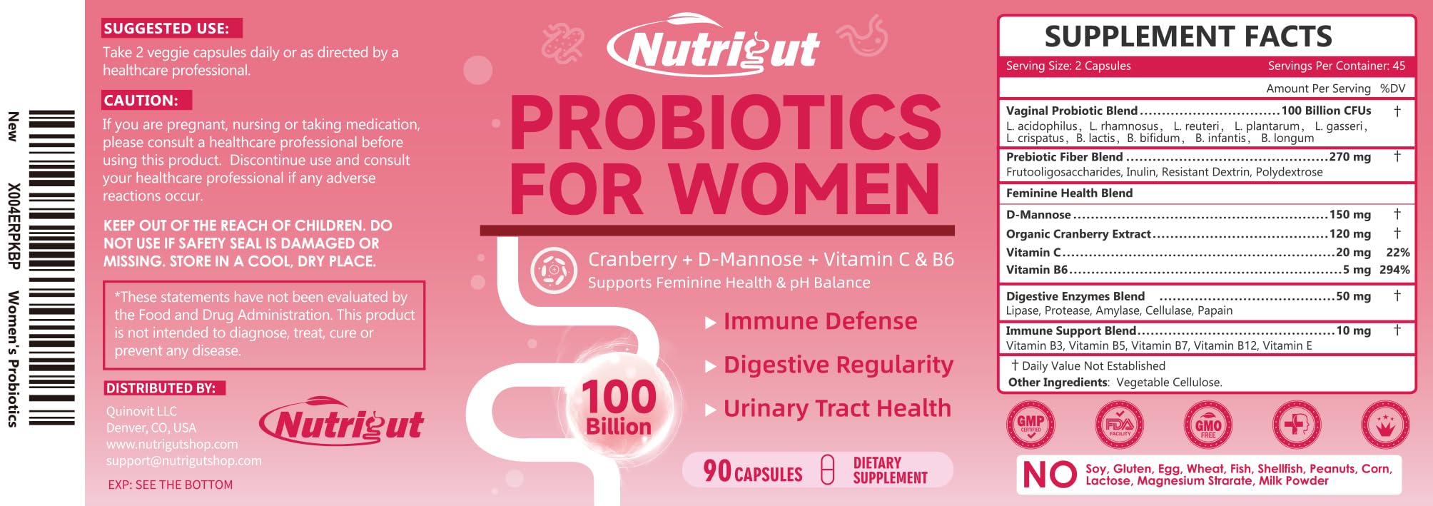 NutriGut Technologie Libération – capsules à libération retardée résistante à l’acide.