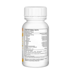 Nutriherb IBS 8 probiotic capsules close-up for digestive balance.