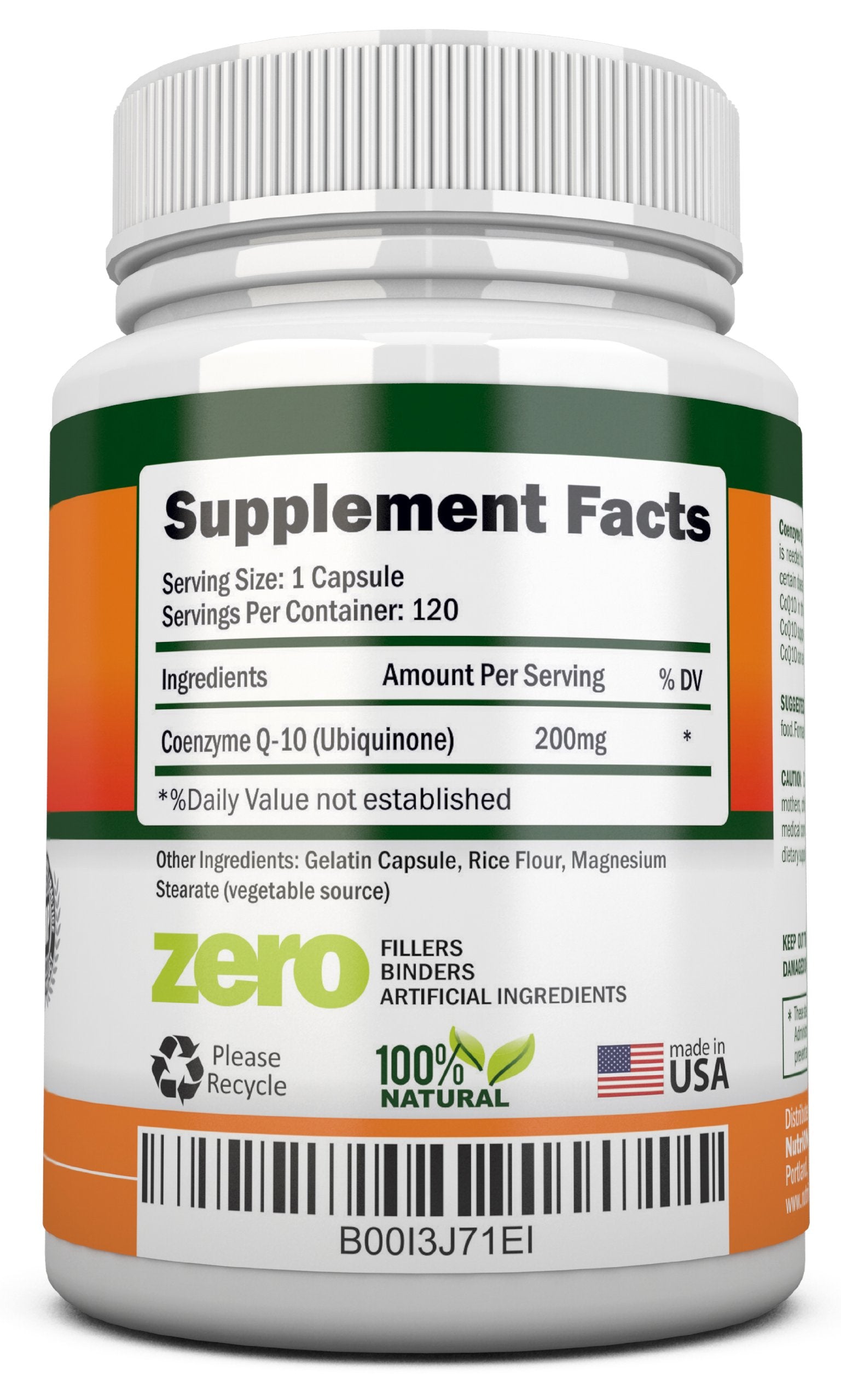 Close‑up of NutriONN CoQ10 capsules illustrating size and easy daily use
