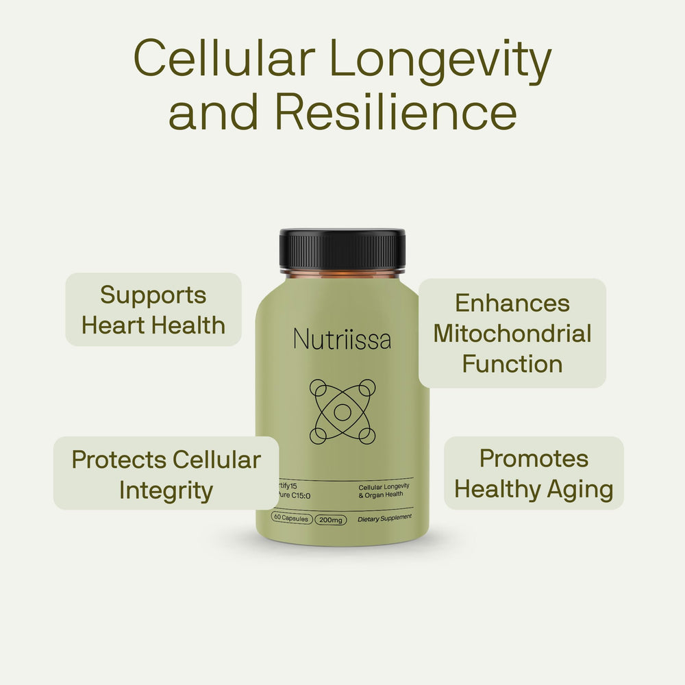 Nutriissa Fortify15 bottle back label displaying dosage and certifications
