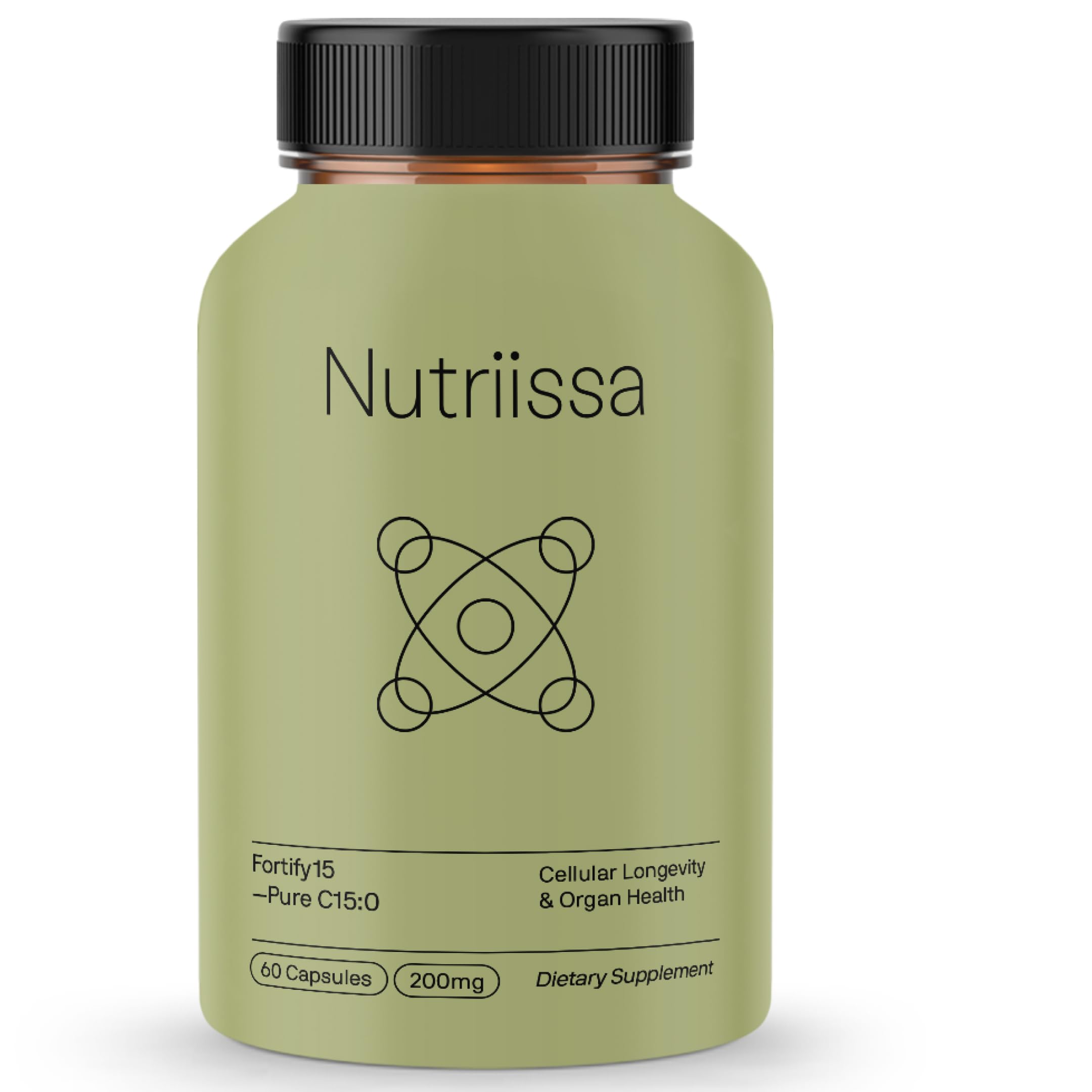 Nutriissa Fortify15 bottle front view showing vegan capsules for daily use