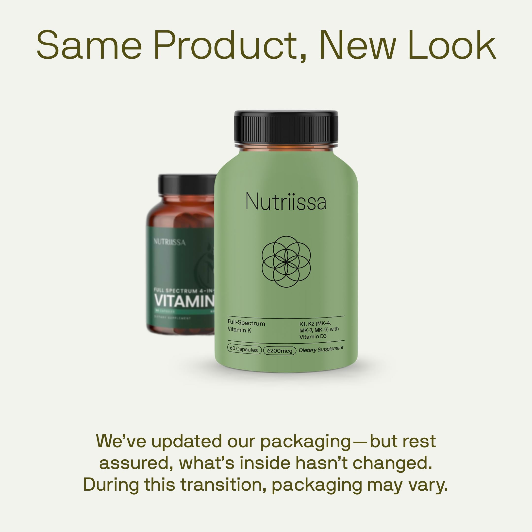 Nutriissa Vitamin K 6200 capsules for daily use and convenience.