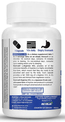 Close-up of NutriJa L-Arginine HCL label showing 1500mg potency.