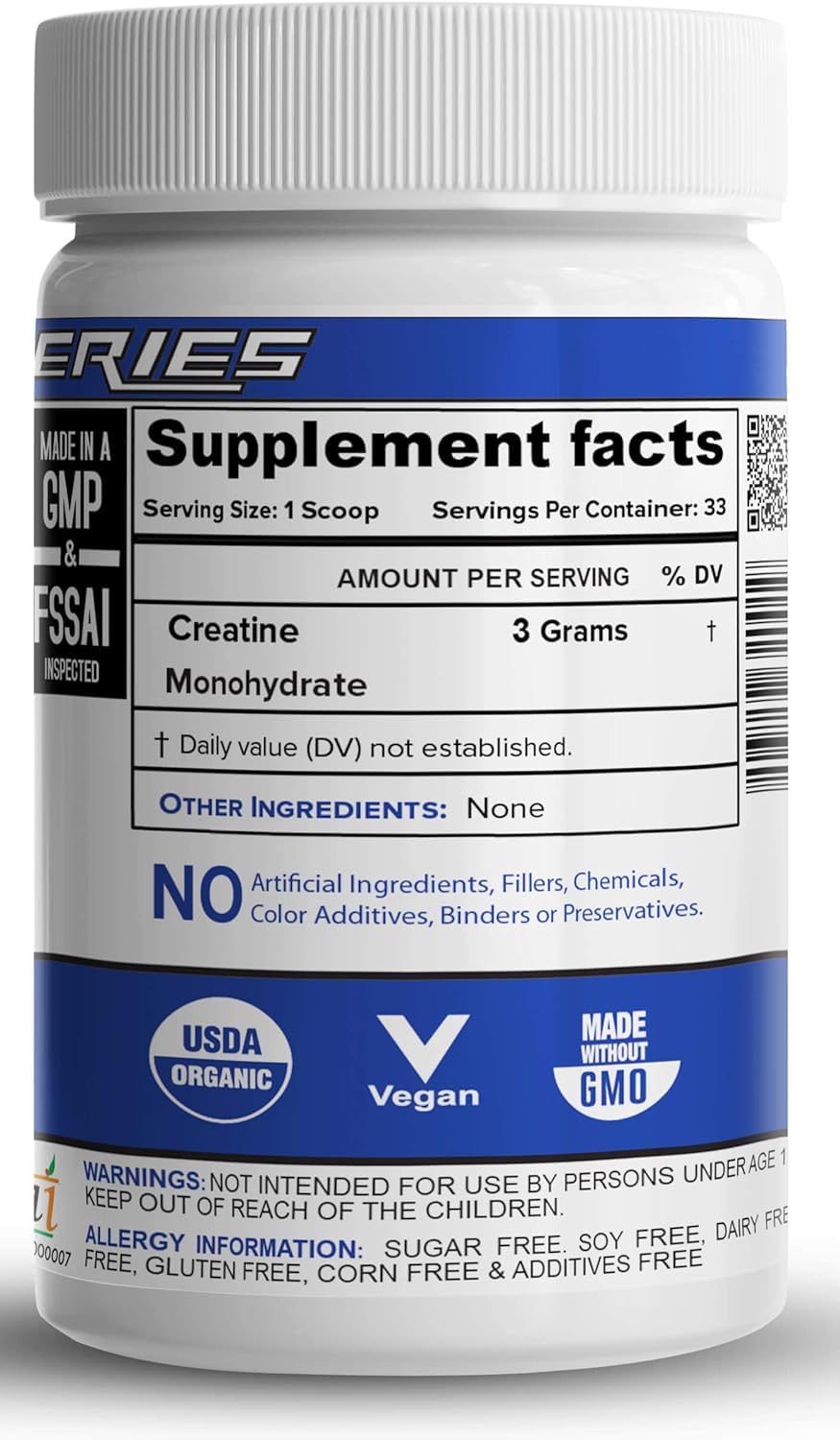 NutriJa Pure Creatine powder close-up highlighting the micronized texture for absorption.
